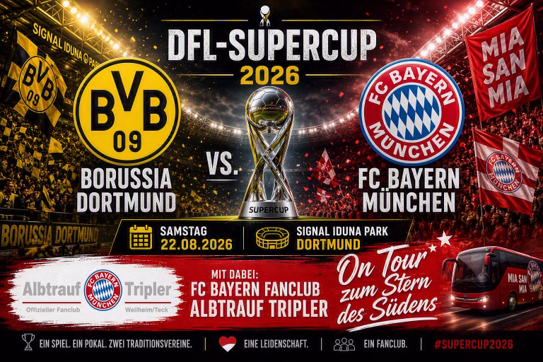 Fanclub Ausfahrt: (Supercup) Borussia Dortmund – FC Bayern München